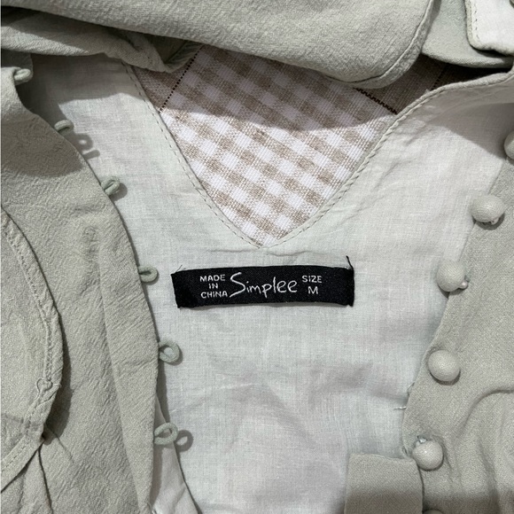 Sage Green Ruffled Button-Front Romper - Picture 8 of 15